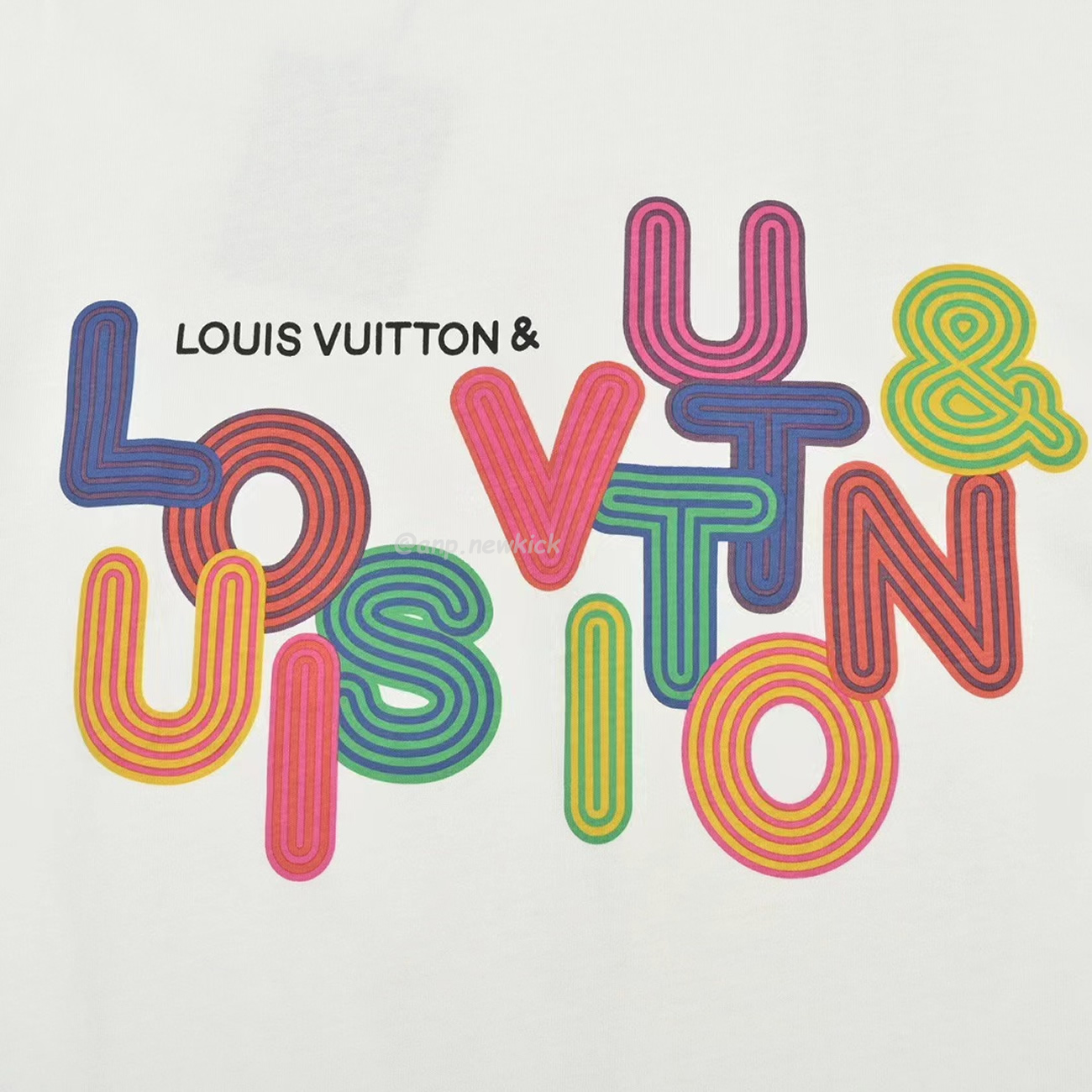 Louis Vuitton Colorful Letter Printed Short Sleeves T Shirt (4) - newkick.app